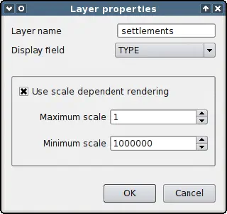 Layer properties dialogue shipped with the layer list widget