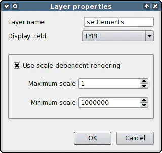 Layer properties dialogue shipped with the layer list widget