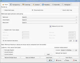 Adjusting band combination and contrast enhancement