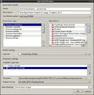 Configuring an experiment