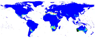 Distribution of Drosera stolonifera under current climate conditions