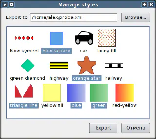 Symbology export dialog