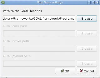 GdalTools settings dialog