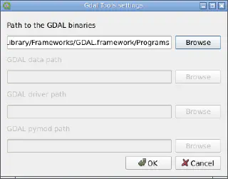 GdalTools settings dialog