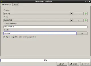 Count points in poylygons algorithm dialogue