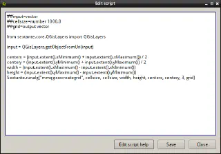 SEXTANTE script editor