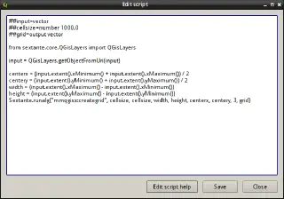 SEXTANTE script editor