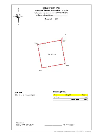 Cadastral plan generated with GIS Geoproject.