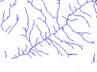 Initial (red) and correct (green) outlet locations