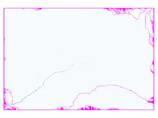 D8 contributing area raster (logarithmic scale)