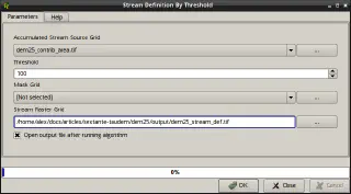 Stream Definition By Threshold algorithm