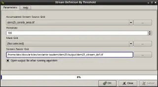 Stream Definition By Threshold algorithm
