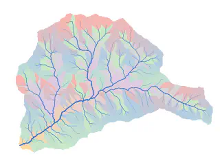 Watershed raster and stream network shapefile