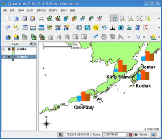 QGIS 1.1.0 Pan (diagram overlay)