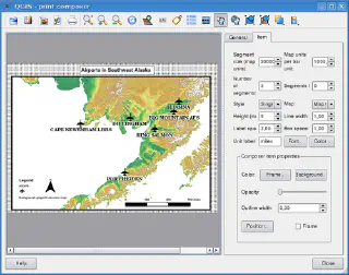 QGIS 1.1.0 Pan (print composer)