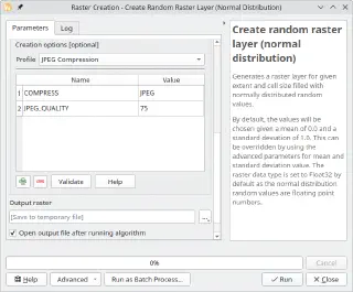 Raster creation options in a QGIS Processing algorithm