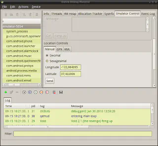 Changing GPS coordinates in DDMS