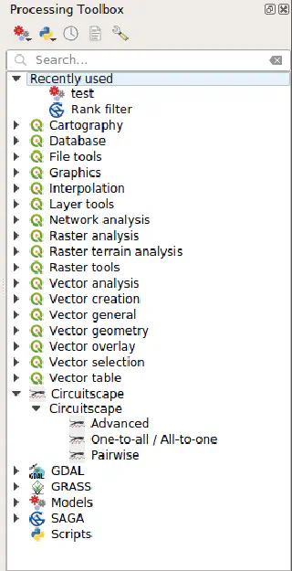 Circuitscape algorithms in the Proceesing toolbox