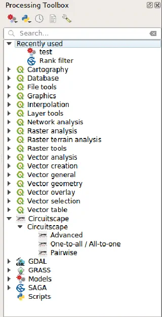 Circuitscape algorithms in the Proceesing toolbox