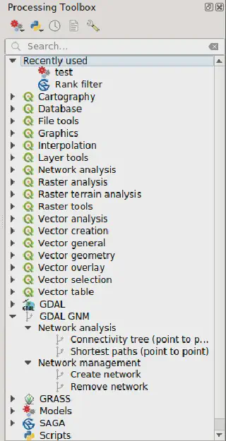 GDAL GNM algorithms in the Processing toolbox