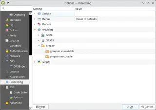 prepair for Processing settings
