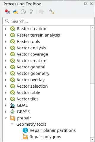 prepair algorithms in the Processing toolbox